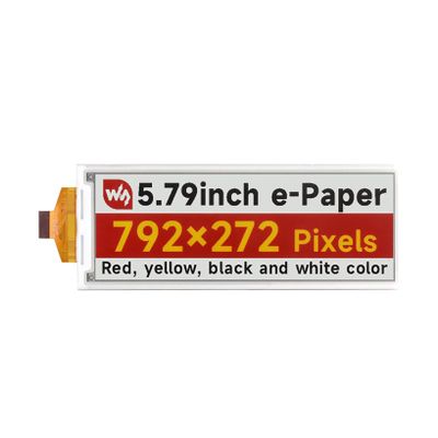 5.79inch E-Paper Display Module (G) Fits Raspberry Pi 5/4B/3B/Zero/Zero W/Zero 2W/Pico/Pico W/Pico WH/Jetson Nano/Arduino 792x272 Red/Yellow/Black/White E-Ink Display SPI Without Driver Board