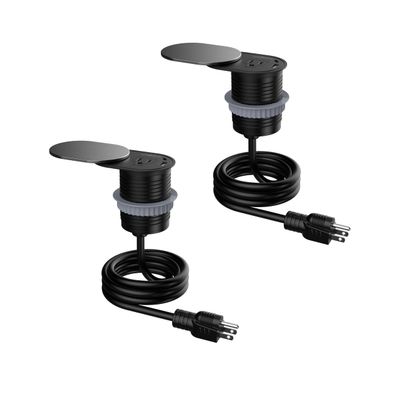 Link2Home 2 Pack Space Saver Grommet Socket 1-Power-Outlet USB A/C Port 3.1 Amp Splash Resistant in Stainless-Steel, Overload Protection