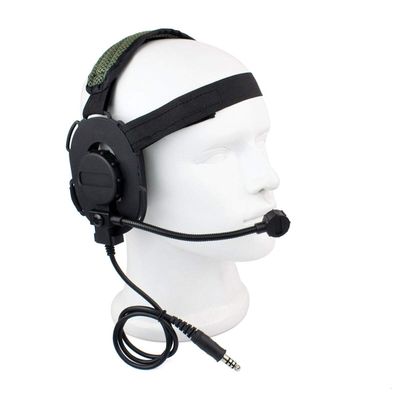 DBEIXIWEI Durable Green Z Tactical Bowman Elite II Headset with Adjustable Elasticized Nylon Straps