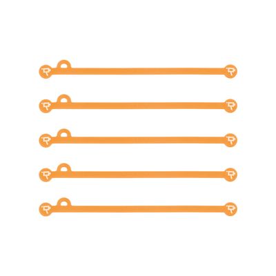 Wooden Camera Cine Magnetic Silicone Cable Ties, Cord Organizer, Set of 5 (Neon Orange, 175mm)