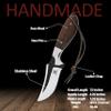 Break Edge Handcrafted Cowboy Hunting Knife with Leather Sheath Premium Handle Best Gift for Boy Friend and Father Day. (Brown) view 2