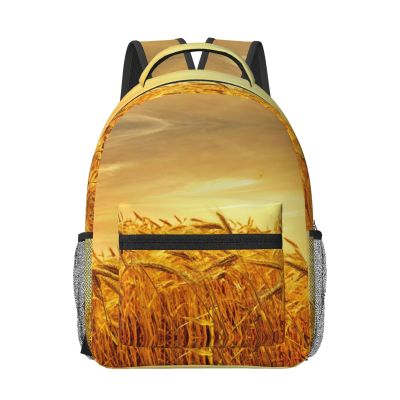 YQxwJL Wheat Field Print Laptop Backpack,Personal Item Travel Bag,Travel Backpack Carry On Flight Approved