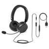 Amazon Basics On Ear Wired Computer Headset with Adjustable Microphone, 3.5mm Port or in-Line Control with USB-A Port, Foldable, Clear Sound, Small/Medium Size, Black view 1