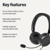 Amazon Basics On Ear Wired Computer Headset with Adjustable Microphone, 3.5mm Port or in-Line Control with USB-A Port, Foldable, Clear Sound, Small/Medium Size, Black view 2