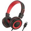 Bywulanda Upgrade USB Type C Kids Headphone for School, 94dB Safe Volume Limited, HD Stereo Sound, Foldable Lightweight On-Ear Headphones for Boys/Girls/Students/Tablet/Travel (Red Black) view 1