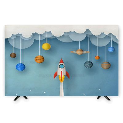 19-80in TV Dust Cover,Indoor TV Set Cover Monitor Anti-Static Stretch Fabrics Flat Screen Dust-Proof Protector Universal Cover(Size:80in(187x110cm),Color:A)