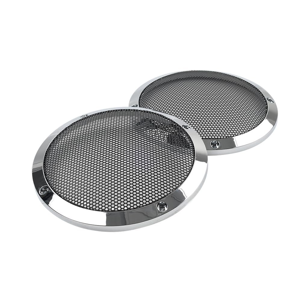 Bacar Motorbike Rear Grill Speaker 6.5"Lower Vented Mesh Cover 2pcs for Harley for Touring 1983-2022 2023 ABS Chrome