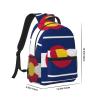 YQxwJL Colorado State Flag Print Travel Backpack Carry On Flight Approved,Water-Resistant Laptop Backpack For Men Women view 2