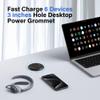 Desktop Power Grommet, 3-inch Hole, 40W Fast Charging Station, 2 PD 20W USB C Ports, 2 AC Outlets, 4 USB Ports, Flush Mount, 2 Pack view 2