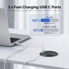 Desktop Power Grommet, 3-inch Hole, 40W Fast Charging Station, 2 PD 20W USB C Ports, 2 AC Outlets, 4 USB Ports, Flush Mount, 2 Pack view 3