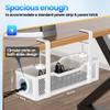 Cable Management Under Desk Tray, No Drill Cable Management Box with Clamp for Wire Organization, Cord Organizer for Office, Home - No Damage to Desk (White) view 2
