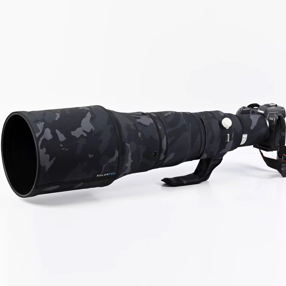 Rolanpro Waterproof Lens Cover for Canon RF 600mm F4 L is USM Camouflage Rain Cover Lens Protective Sleeve Case#18 Black Camo Waterproof