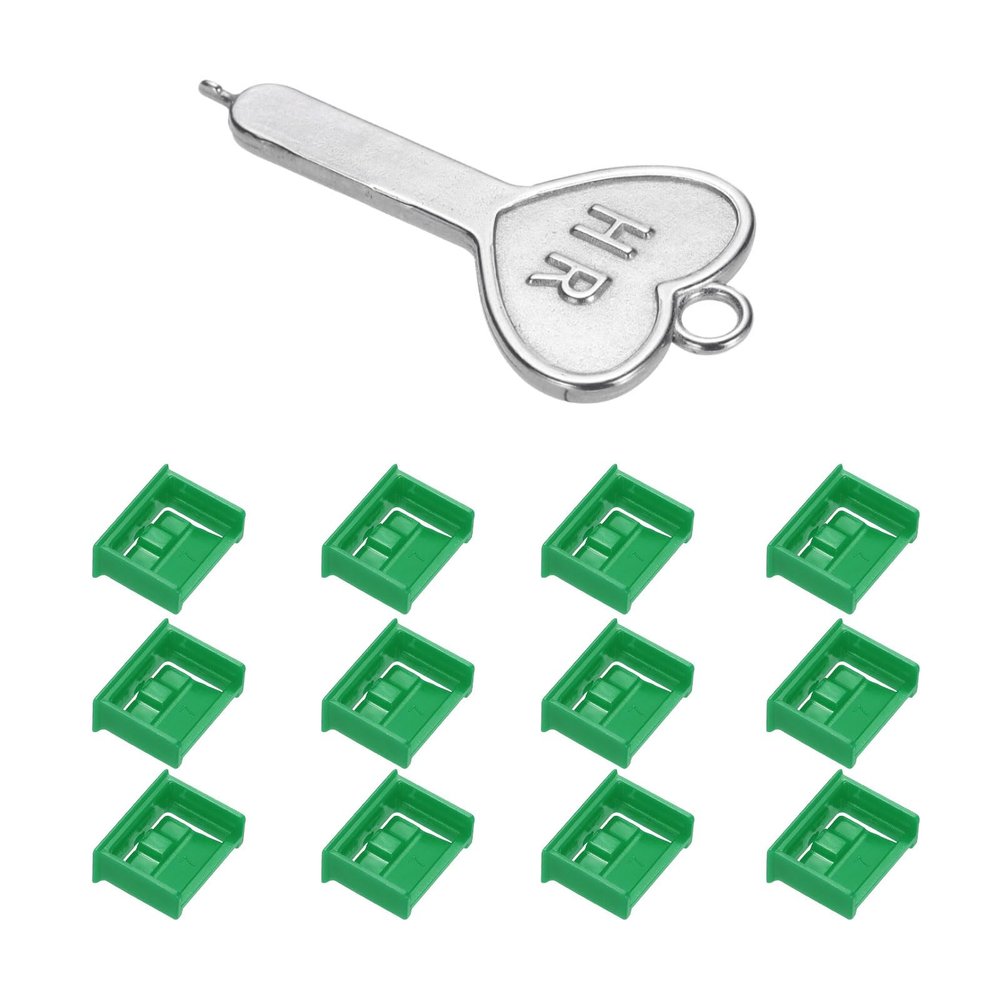MECCANIXITY 12 Port Blocker Locking USB Port/Dust PC Blocker with Coded Key,Green