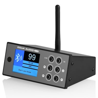 Douk Audio B1FM Bluetooth 5.1 Receiver DAC, HiFi Stereo Music Player with LDAC & aptX HD, Premium FM Radio, Optical & Coaxial Digital Outputs, 2.4 Display & Remote for Home Audio Systems