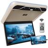 AUTUMFLATGAO 19" Car Overhead Player, 1080P Video Car Roof Mount Monitor, Ultra-Thin Flip Down Overhead Car Monitor, with 16 Colors Light, Supports HDMI USB,Beige view 1