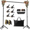 JSungo 10x8.5 FT Backdrop Stand for Parties, Adjustable Photo Backdrop Stand Kit with Carrying Bag, Portable Background Stand Backdrop for Wedding, Photoshoot, and Photo Studio view 1