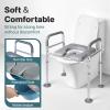 Eosprim Toilet Seat Risers for Seniors Elongated, Raised Toilet Seat with Handles, Toilet Safety Frames & Rails for Elderly and Handicap, Elevated Shower Commode Chair with Arms, Toilet Lift Grab Bar view 3