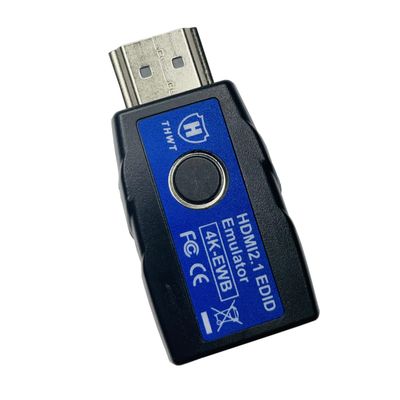 THWT HDMI 2.1 4K EDID Emulator (Model: 4K-EWB), Supports SCDC and EDID Copying and Emulation, HDCP Pass-Through (not Bypass), Pre-Set EDIDs are 4K@60Hz 4:4:4 and 4K@120Hz 4:2:0 with 2.1 Channel Audio