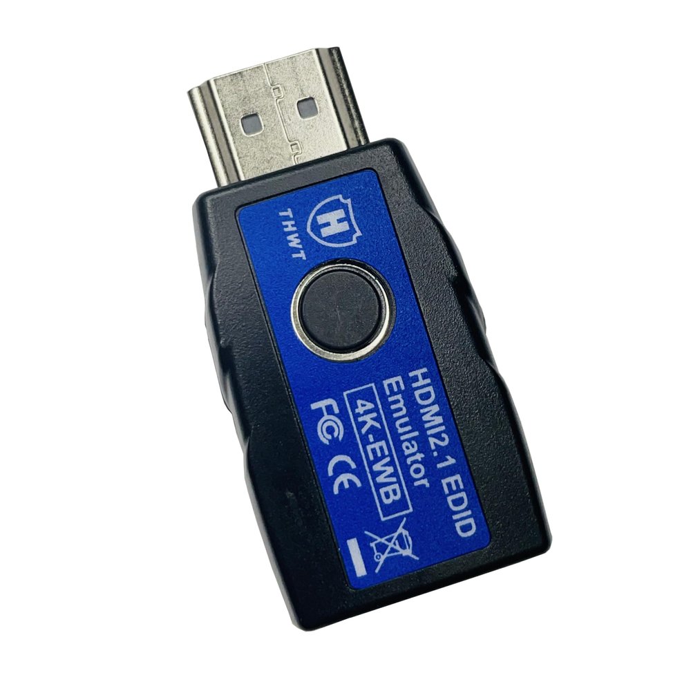 THWT HDMI 2.1 4K EDID Emulator (Model: 4K-EWB), Supports SCDC and EDID Copying and Emulation, HDCP Pass-Through (not Bypass), Pre-Set EDIDs are 4K@60Hz 4:4:4 and 4K@120Hz 4:2:0 with 2.1 Channel Audio