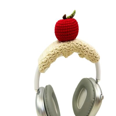 Crochet Mushroom Headband Cover for Airpods Max, Handmade Headband Cushion Pad Protector, Cute Sleeve for Airpods Max (Beige)