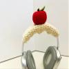 Crochet Mushroom Headband Cover for Airpods Max, Handmade Headband Cushion Pad Protector, Cute Sleeve for Airpods Max (Beige) view 2