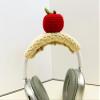 Crochet Mushroom Headband Cover for Airpods Max, Handmade Headband Cushion Pad Protector, Cute Sleeve for Airpods Max (Beige) view 3