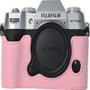 BMAOLLONGB X-T50 Case, Handmade Genuine Real Leather Half Camera Case Bag Cover for Fujifilm X-T50 XT50 Bottom Opening Version + Neck Strap (Pink) view 1
