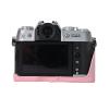 BMAOLLONGB X-T50 Case, Handmade Genuine Real Leather Half Camera Case Bag Cover for Fujifilm X-T50 XT50 Bottom Opening Version + Neck Strap (Pink) view 3