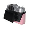 BMAOLLONGB X-T50 Case, Handmade Genuine Real Leather Half Camera Case Bag Cover for Fujifilm X-T50 XT50 Bottom Opening Version + Neck Strap (Pink) view 4