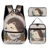 KLWQR Cute Little Hedgehog Backpack for Women Men Lightweight Waterproof Backpack Set With Lunch Box Pencil Case Travel Laptop Backpack Casual Daypacks view 1