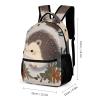 KLWQR Cute Little Hedgehog Backpack for Women Men Lightweight Waterproof Backpack Set With Lunch Box Pencil Case Travel Laptop Backpack Casual Daypacks view 2