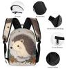 KLWQR Cute Little Hedgehog Backpack for Women Men Lightweight Waterproof Backpack Set With Lunch Box Pencil Case Travel Laptop Backpack Casual Daypacks view 3