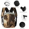 KLWQR Resting Elephant Backpack for Women Men Lightweight Waterproof Backpack Set With Lunch Box Pencil Case Travel Laptop Backpack Casual Daypacks view 3