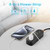EIGSO Outdoor Power Strip Weatherproof, IPX6 Grade Waterproof Surge Protector with 3 AC Outlets, 5FT Heavy Duty Extension Cord for Indoor Outdoor, Crystal Black view 2
