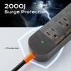 EIGSO Outdoor Power Strip Weatherproof, IPX6 Grade Waterproof Surge Protector with 3 AC Outlets, 5FT Heavy Duty Extension Cord for Indoor Outdoor, Crystal Black view 4