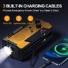 7400mWh Emergency Weather Radio with 3 in 1 Charging Cable Emergency Radio Solar Hand Crank Alert Radio 3 Power Supply Methods with SOS Alarm, FlashlightOrange+Green view 2