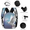 KLWQR Peace Dove Backpack for Women Men Lightweight Waterproof Backpack Set With Lunch Box Pencil Case Travel Laptop Backpack Casual Daypacks view 3