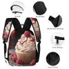KLWQR Cupcake Dessert Backpack for Women Men Lightweight Waterproof Backpack Set With Lunch Box Pencil Case Travel Laptop Backpack Casual Daypacks view 3