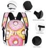KLWQR Cute Donuts Backpack for Women Men Lightweight Waterproof Backpack Set With Lunch Box Pencil Case Travel Laptop Backpack Casual Daypacks view 3