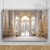 Elegant Christmas Backdrop 12x8ft Fabric Christmas Backdrops for Photography Winter Party Decoration Backdrop Winter Snowscape Window Photos Family Xmas Pictures White Xmas Background  view 2
