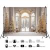 Elegant Christmas Backdrop 12x8ft Fabric Christmas Backdrops for Photography Winter Party Decoration Backdrop Winter Snowscape Window Photos Family Xmas Pictures White Xmas Background  view 3