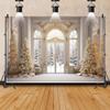 Elegant Christmas Backdrop 12x8ft Fabric Christmas Backdrops for Photography Winter Party Decoration Backdrop Winter Snowscape Window Photos Family Xmas Pictures White Xmas Background  view 4