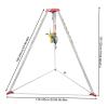 Cbhfmljd Confined Space Tripod Kit, 2600lbs Winch Rescue Tripod with Fall Arrester Confined Space Rescue Tripod Height Adjustable 65.62ft Wire for Down Wells, Road Construction, Fire Rescue view 2
