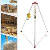 Cbhfmljd Confined Space Tripod Kit, 2600lbs Winch Rescue Tripod with Fall Arrester Confined Space Rescue Tripod Height Adjustable 65.62ft Wire for Down Wells, Road Construction, Fire Rescue view 4