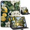 360 Rotating Case for iPad 10th Generation 10.9 Inch 2022 - Auto Wake/Sleep with Magnetic Clasp, Compatible with New Apple iPad 10.9 Inch, Lemon Flowers
