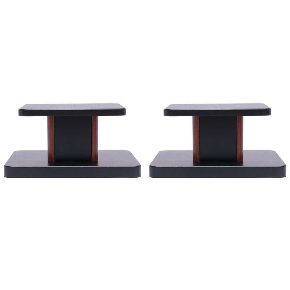 Universal Floor Speaker Stands 28'' Bookshelf Speaker Stands Pair Heavy Duty Surround Sound Speaker with Sand Filling Tuning Function Studio Monitor Stands for Home Theater (Yellow Sandalwood, 6'')