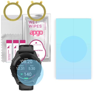 2X apgo HD HQ Flex Ultra-Clear Screen Protector for Garmin Forerunner 265, Hydrogel Film, Flexible, Soft TPU with Positioning Layer Easy Installation