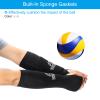 PATIKIL Volleyball Arm Sleeves, 4 Pcs Passing Forearm Sleeves with Protection Pads Thumbhole Arm Guards for Youth Men Women, Gray view 4