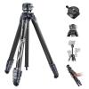 NEEWER LITETRIP LT32 62" Travel Tripod Carbon Fiber with 15 Leveling Base, Detachable Center Axis, Fast Flip Buckle, 360 Pan Arca Type QR Plate Compatible with PD view 1