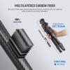 NEEWER LITETRIP LT32 62" Travel Tripod Carbon Fiber with 15 Leveling Base, Detachable Center Axis, Fast Flip Buckle, 360 Pan Arca Type QR Plate Compatible with PD view 3